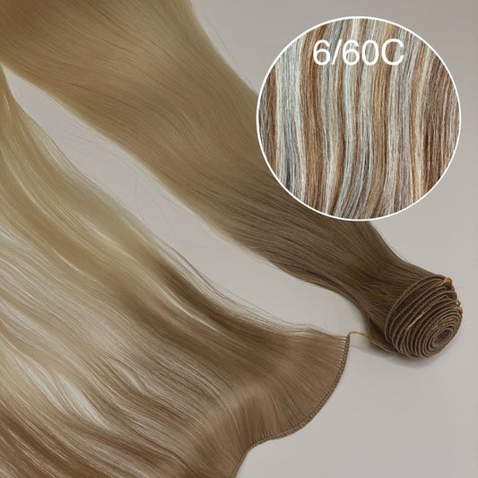 Hair Wefts Hand tied / Bundles Color _6/60C GVA hair_Luxury line.